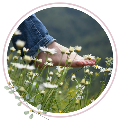 foot in grass